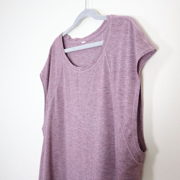 Lululemon Plank To Pike Short Sleeve Top Heathered Garnet Purple - Picture 6 of 10